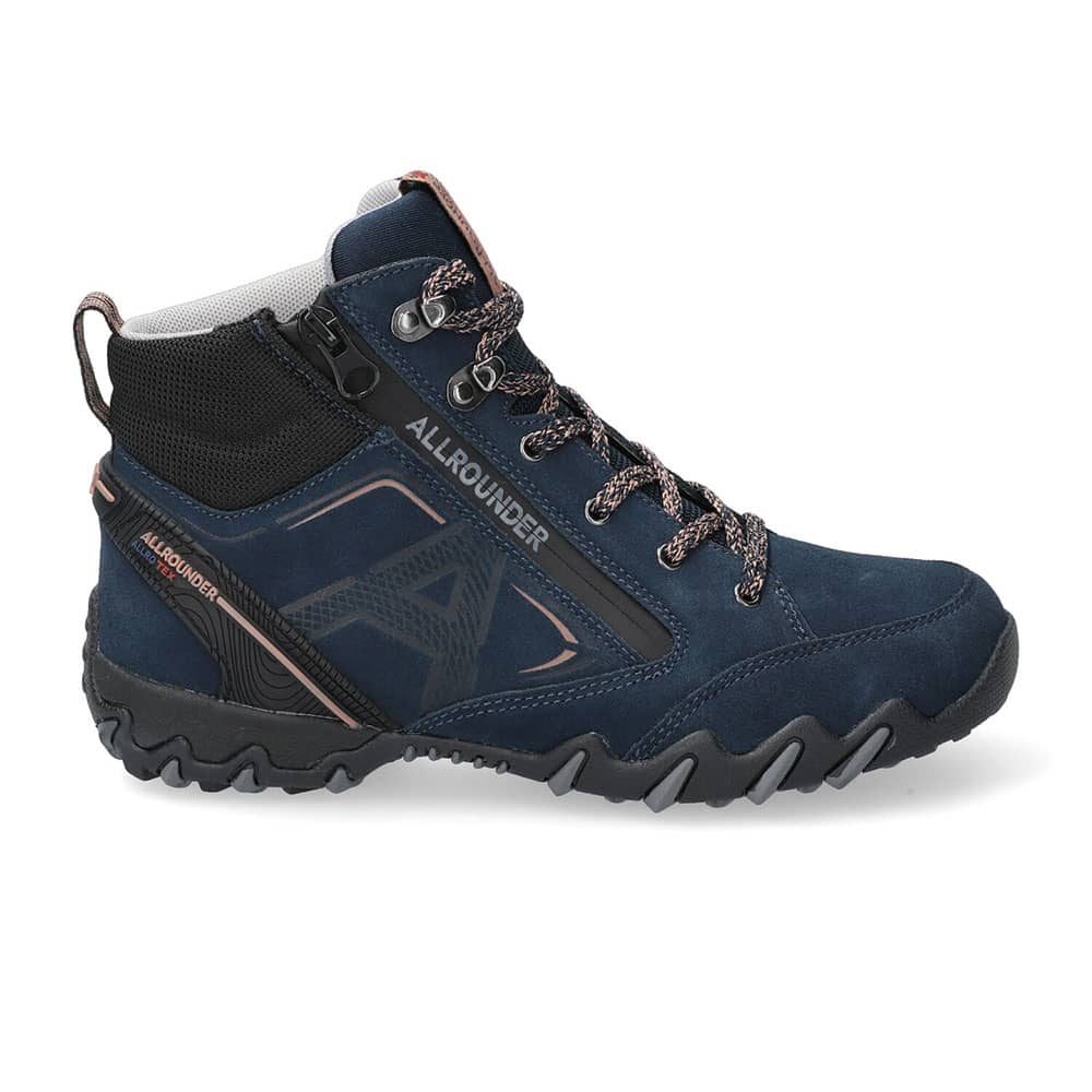 Allrounder Damenschuh Outdoor-Schuh dunkelblau seitlich mit reißverschluss