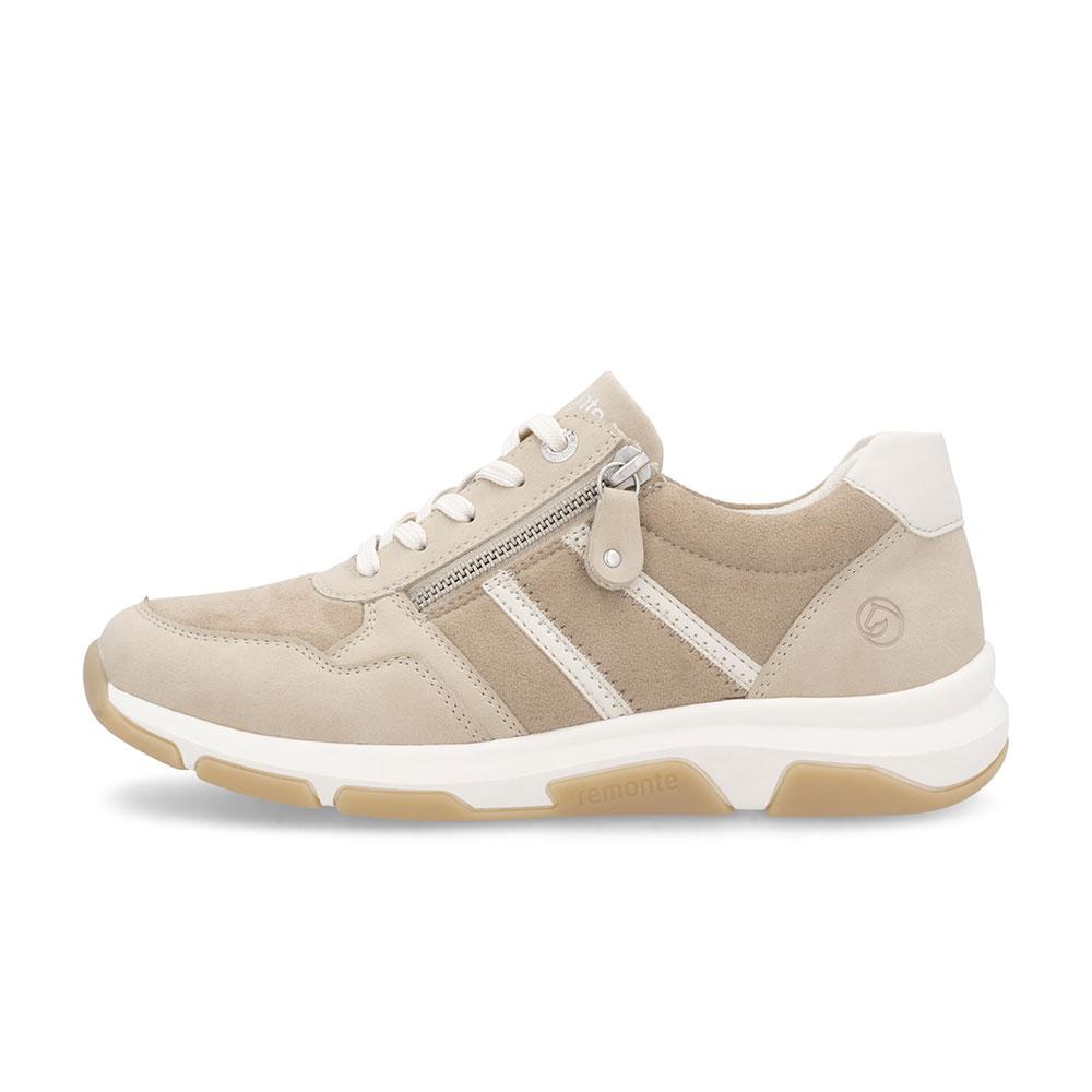 Remonte Damen Sneaker Beige schräg von vorne