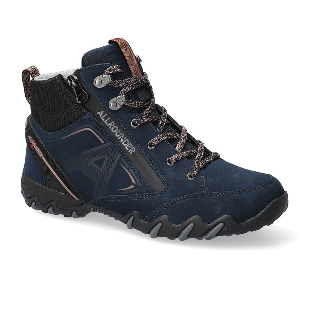 Allrounder Damenschuh Outdoor-Schuh dunkelblau seitlich mit Reißverschluss