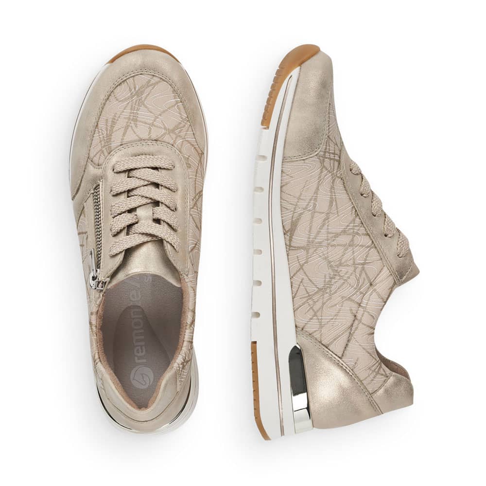 Remonte Damensneaker in Beige und Gold - Paaransicht